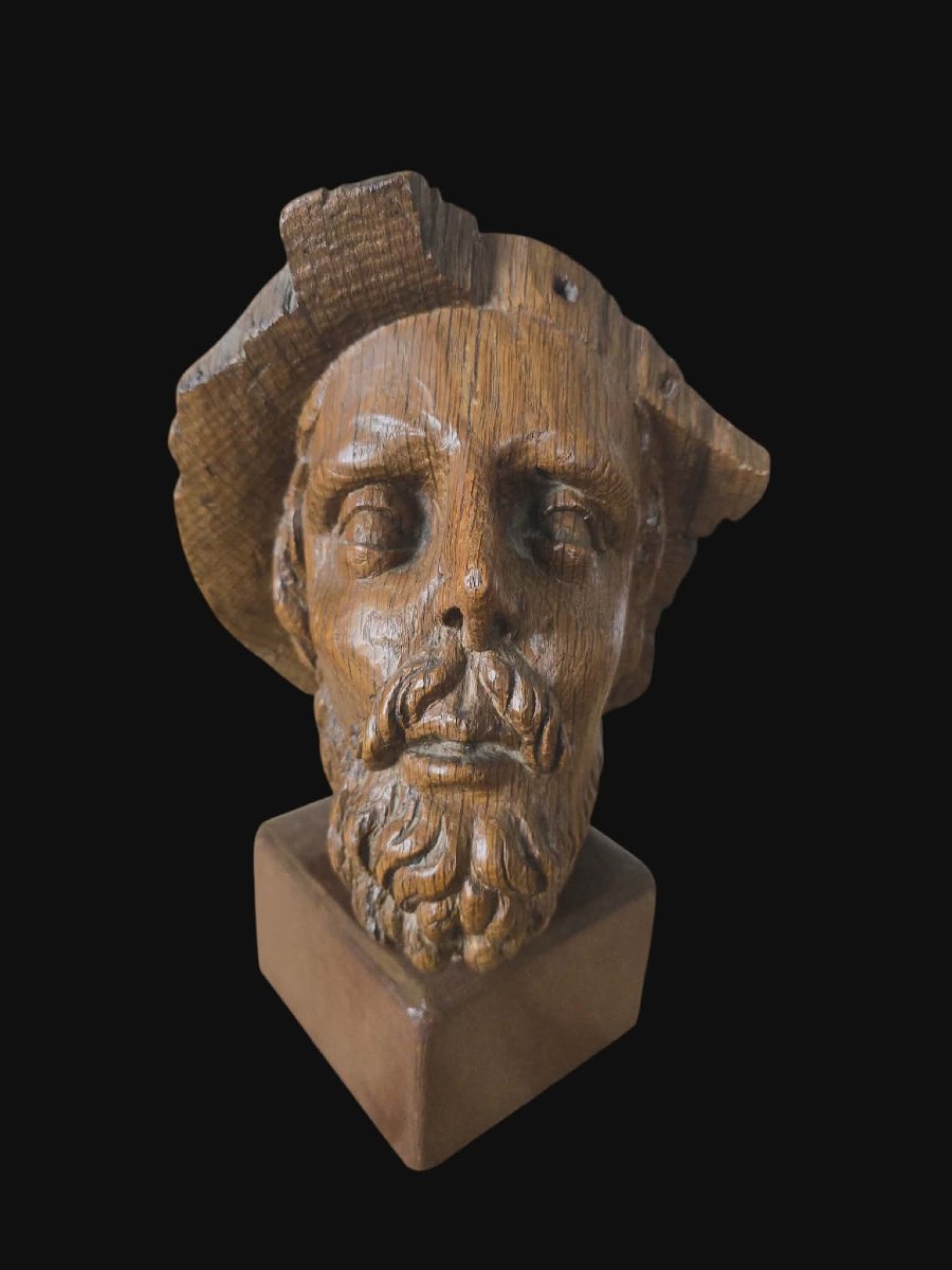 Tête de saint Jacques - Chêne - 17ème siècle-photo-2