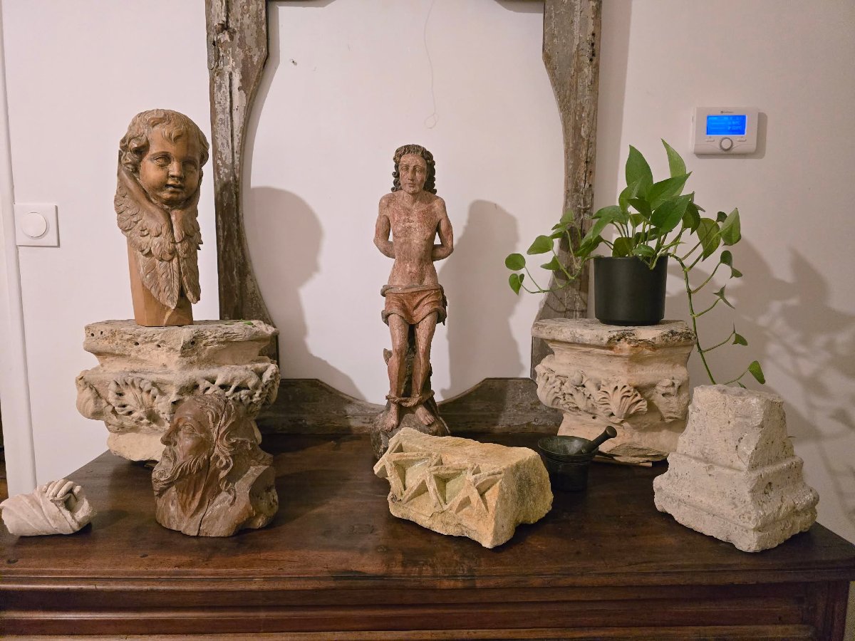 Element Of A Sculpted Stone Frieze - Charente - 12th Century -photo-1