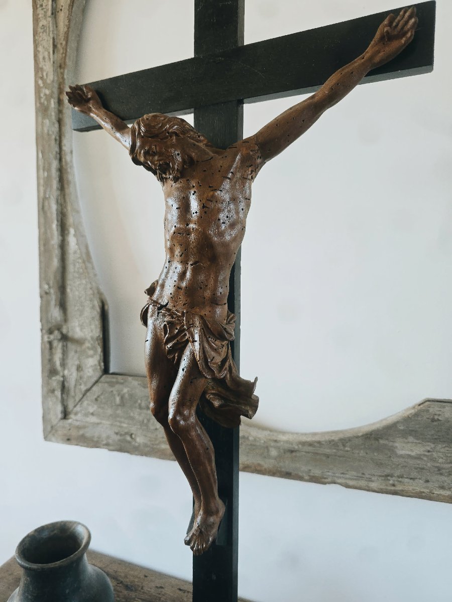 Christ en croix - Noyer - XVIIème siècle -photo-3