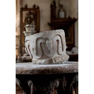 Carolingian Capital - Burgundy - Limestone