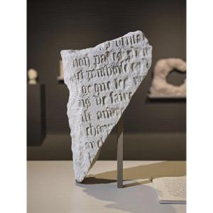Fragment With Gothic Inscriptions - Epitaph - 13th/14th Century.