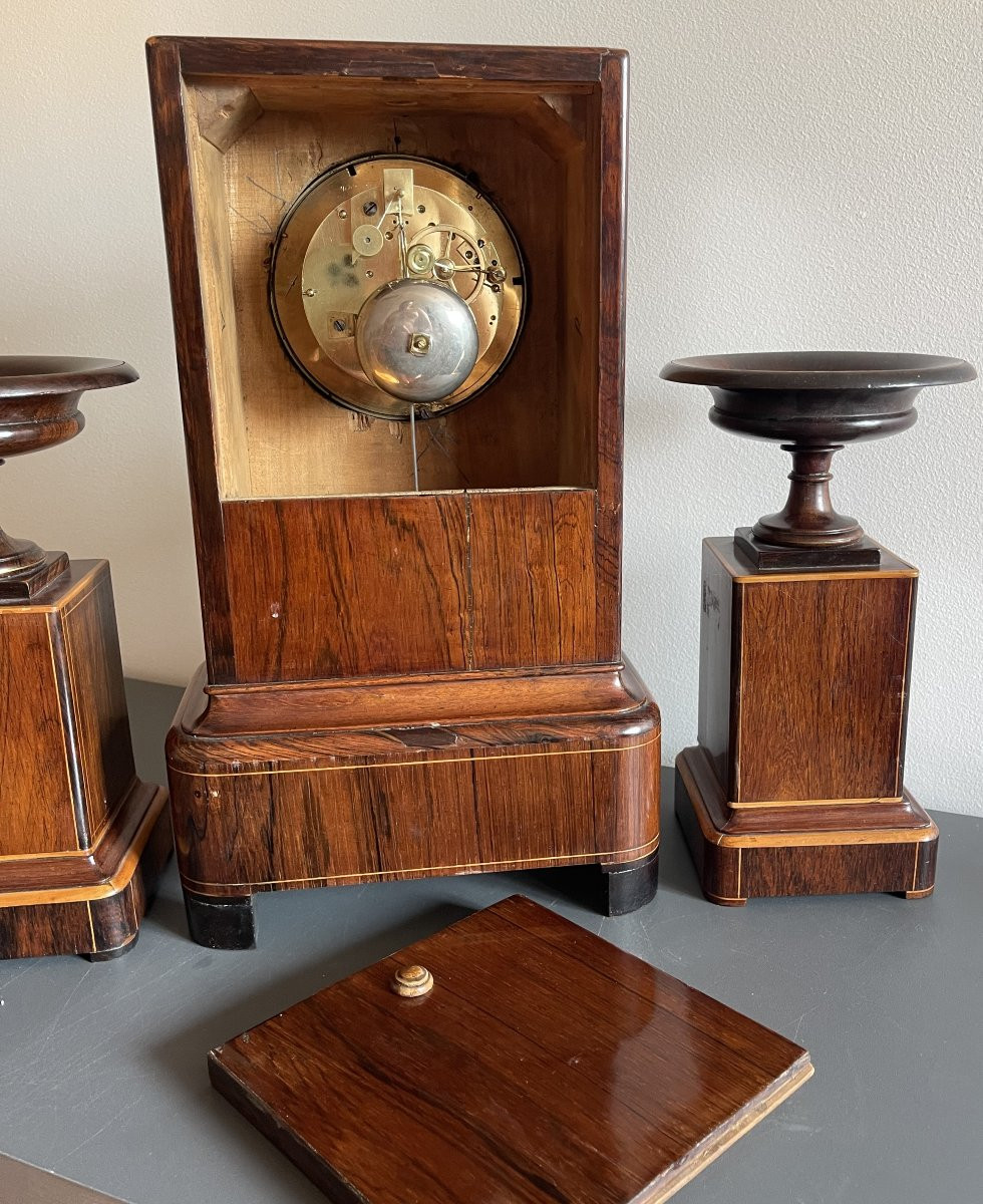 Clock And Its Marquetry Fittings From The Charles X Period-photo-2