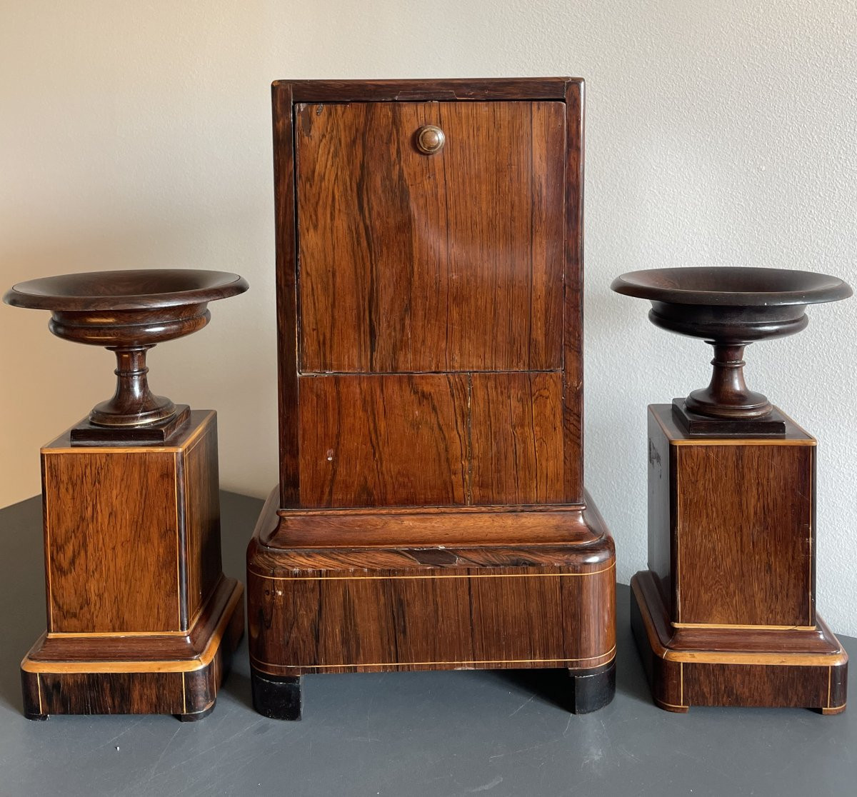 Clock And Its Marquetry Fittings From The Charles X Period-photo-2