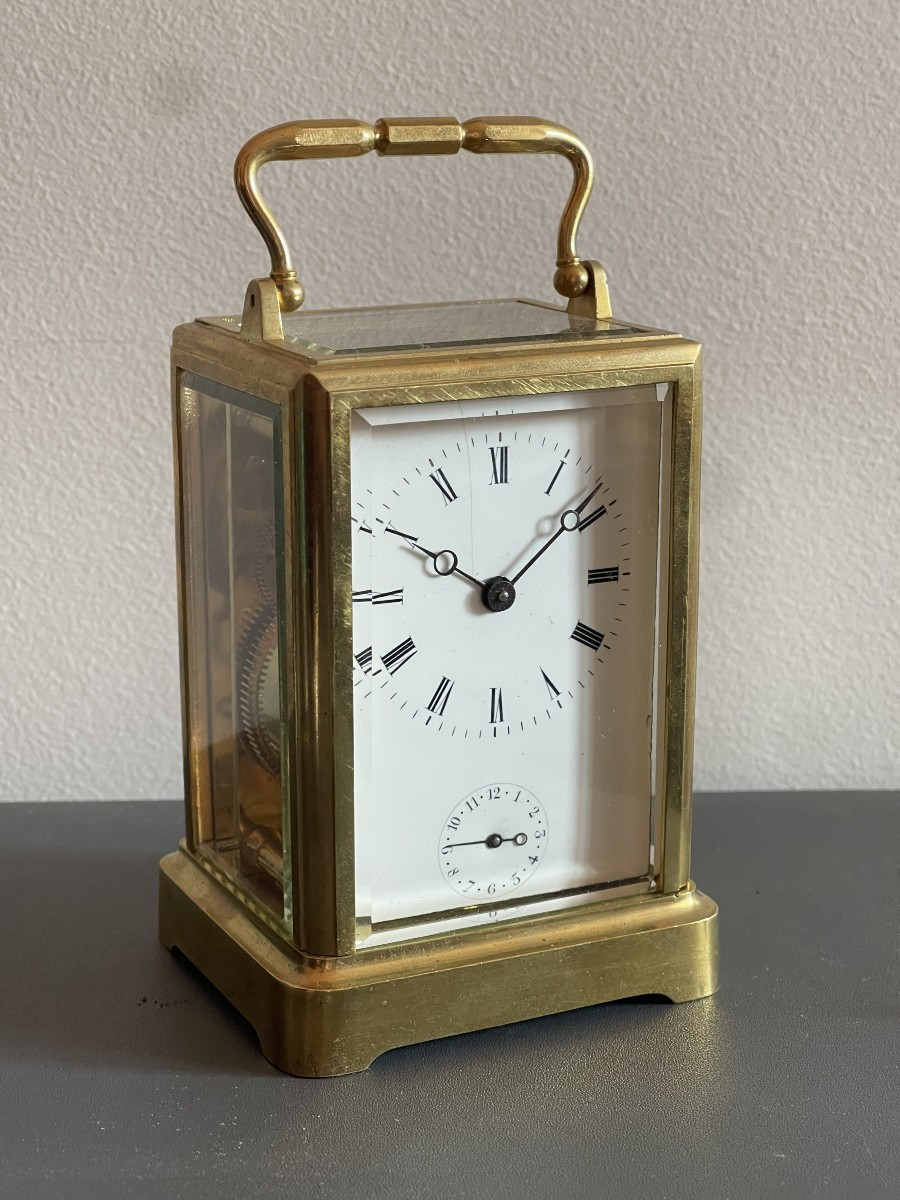 Travel Clock Circa 1840 With "one-piece Case" Alarm
