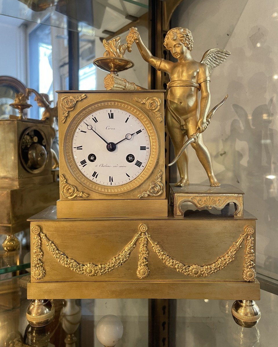 Gilt Bronze Clock "eros" - Empire Period