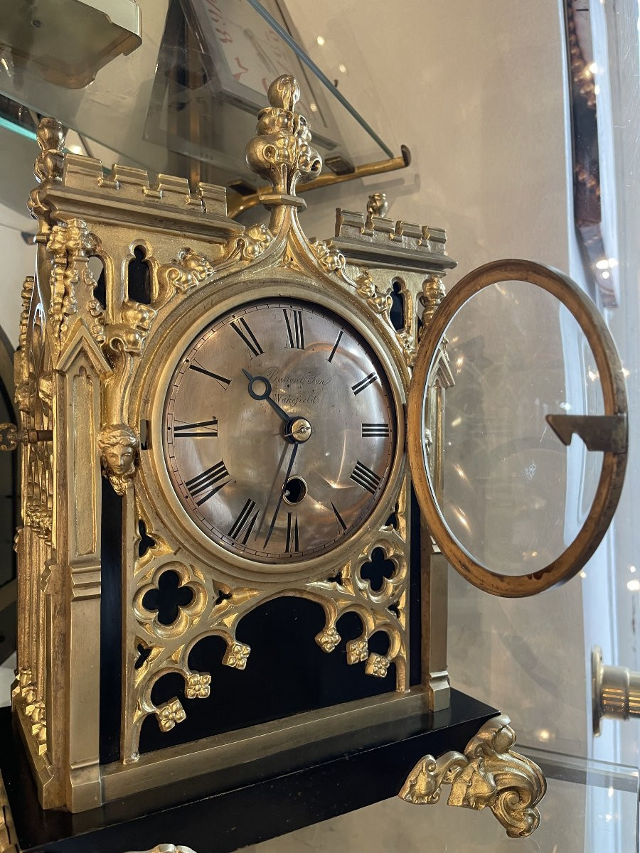 Pendule anglaise néo-gothique à la cathédrale - époque George IV-photo-4