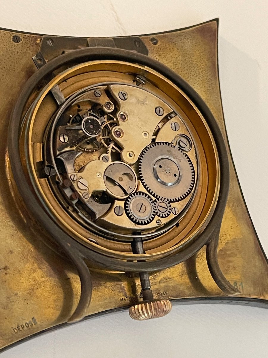 Repeating Desk Clock Or Pendulum - Enamel And Silver -photo-2