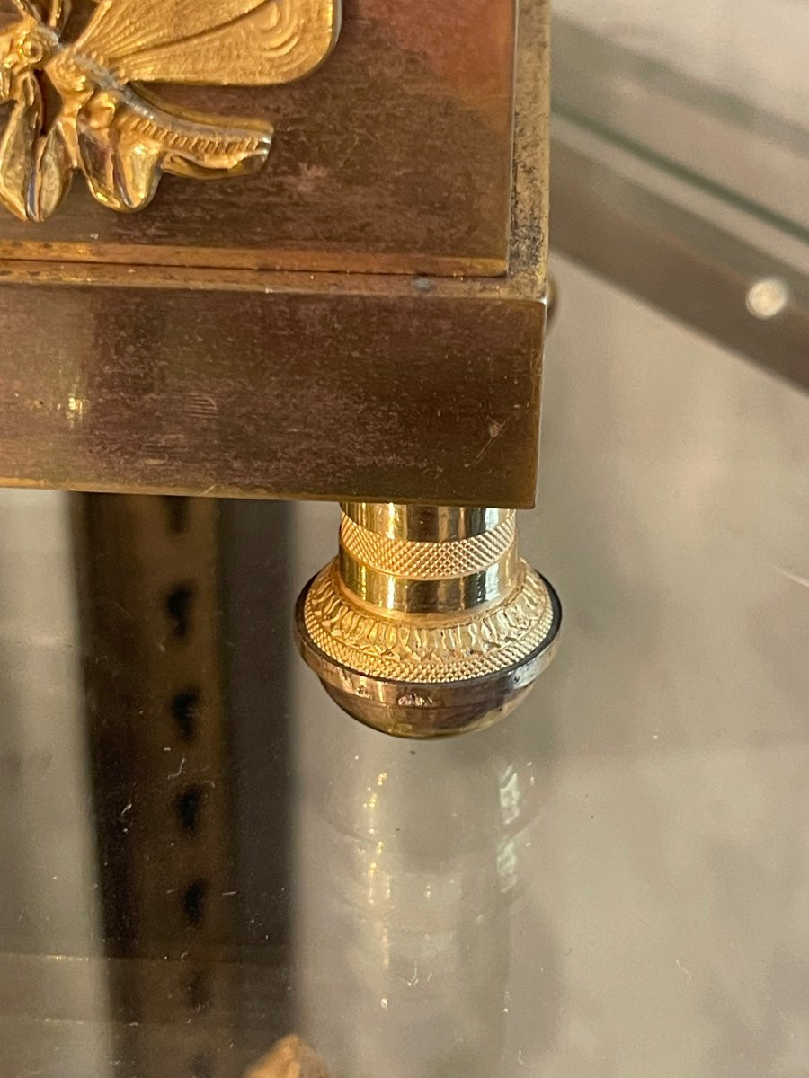 Gilt Bronze "eros" Clock - Empire Period-photo-3