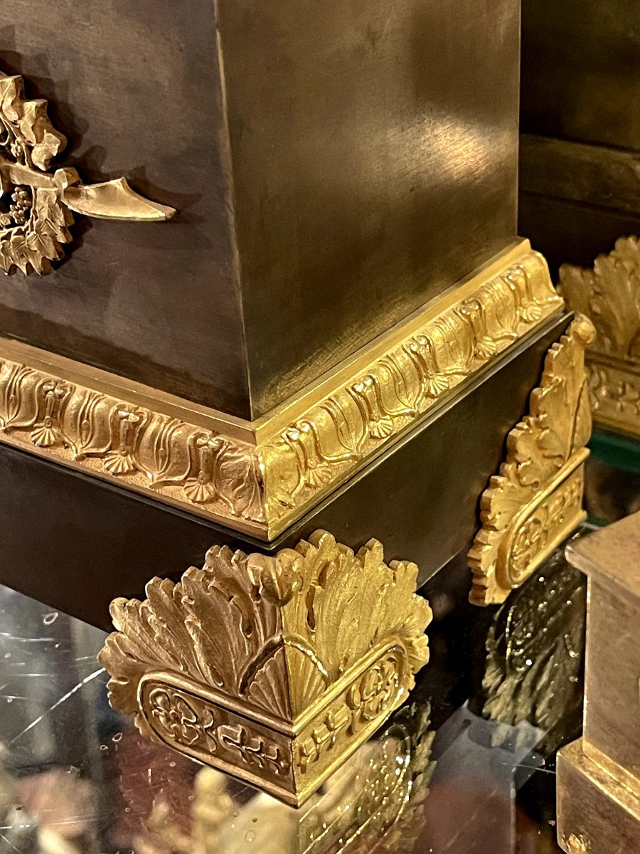 Pendule "Au tireur d'épine" bronze doré et patiné -photo-2