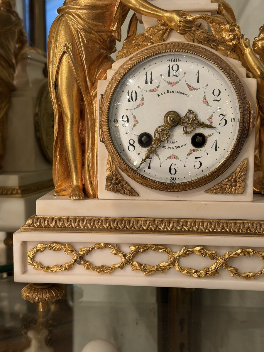 Louis XVI Style Clock "cupid And Psyche" Model By Vion-photo-2