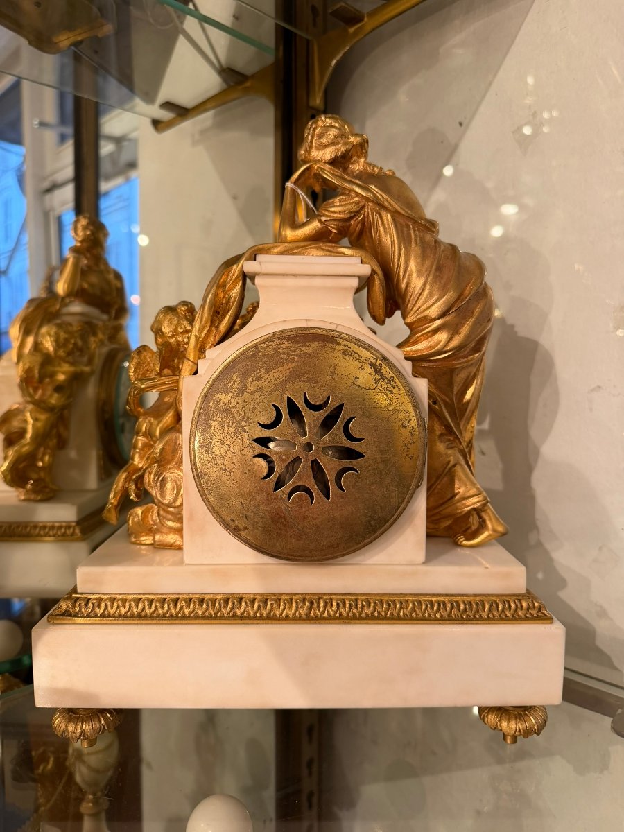 Louis XVI Style Clock "cupid And Psyche" Model By Vion-photo-2