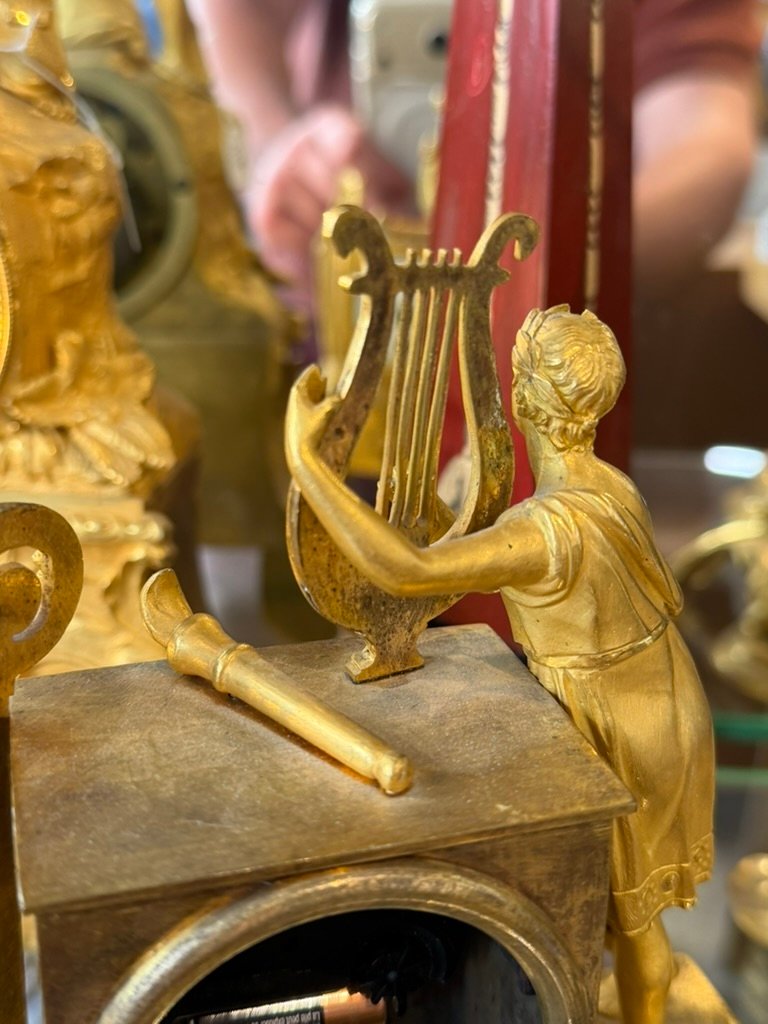 Pendulette de bureau Empire - Apollon à la lyre-photo-4
