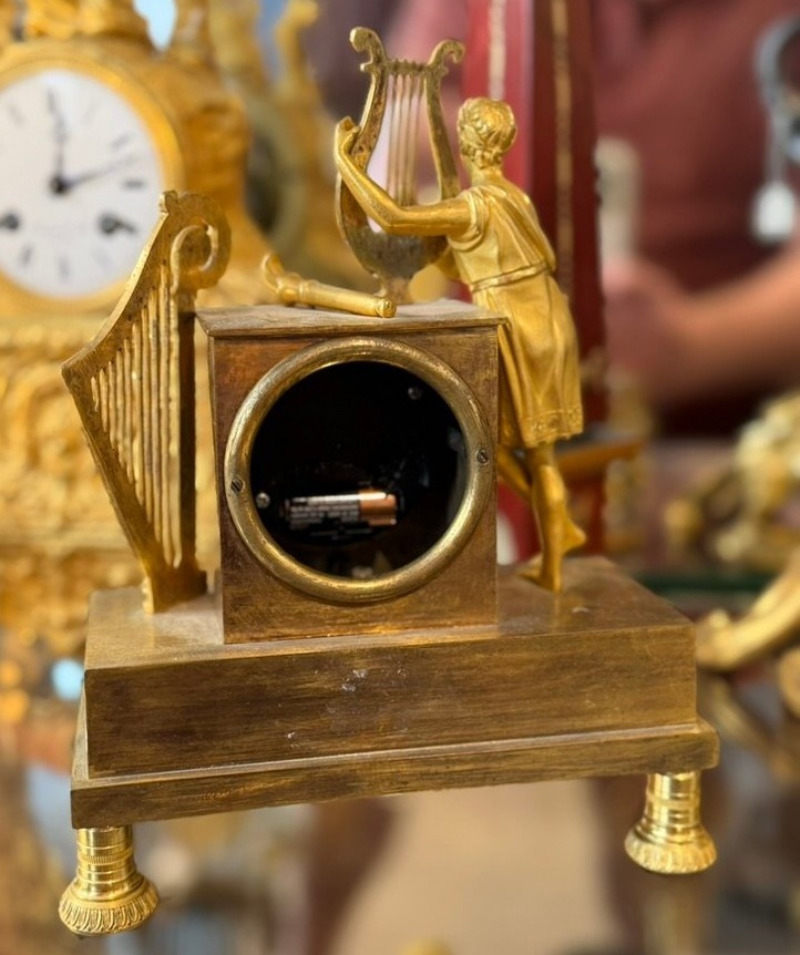 Pendulette de bureau Empire - Apollon à la lyre-photo-2