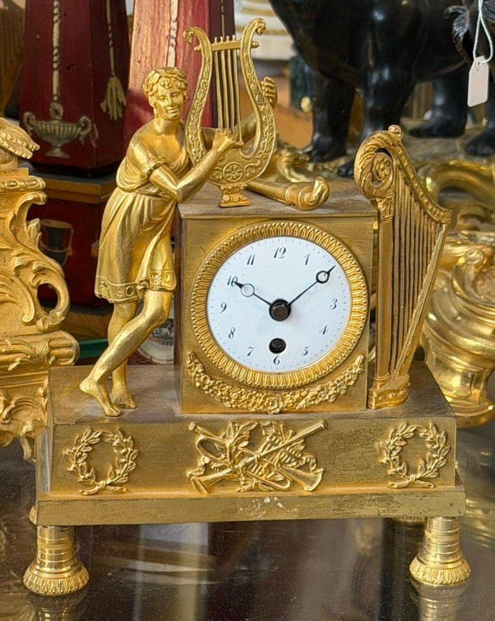 Pendulette de bureau Empire - Apollon à la lyre