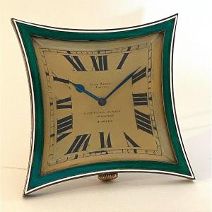 Repeating Desk Clock Or Pendulum - Enamel And Silver 