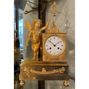 Gilt Bronze "eros" Clock - Empire Period