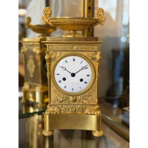 Small Empire-style Table Clock - Gilded Bronze