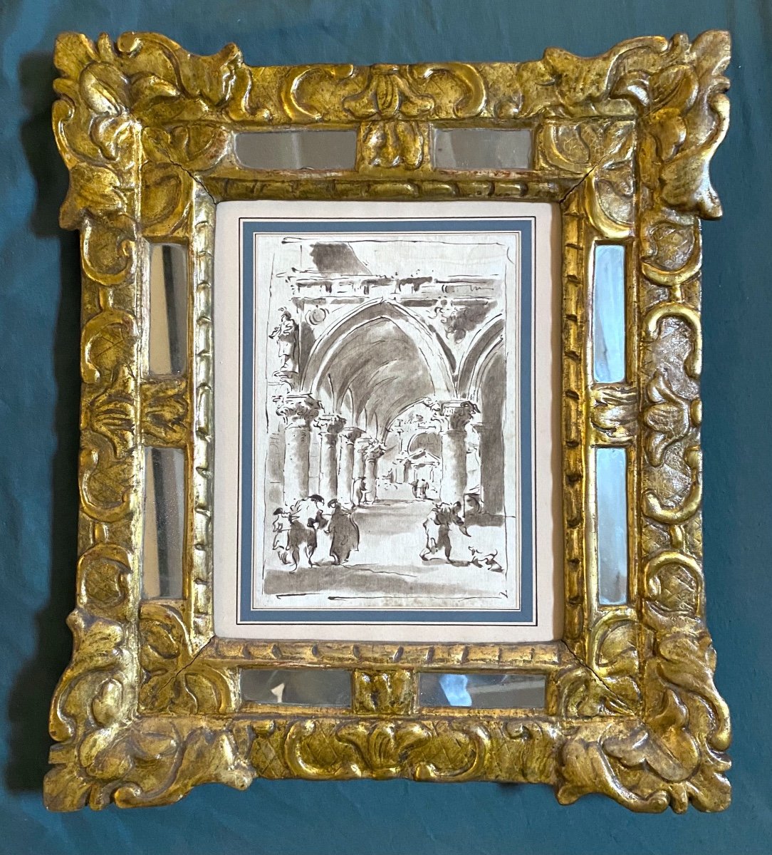 Lavis D’un Caprice Italien, XVIIe Siècle 