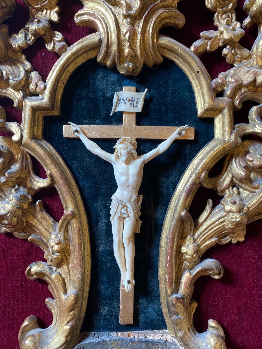 Holy Crucifix - Golden Wood And Ivory - Louis XV-photo-4