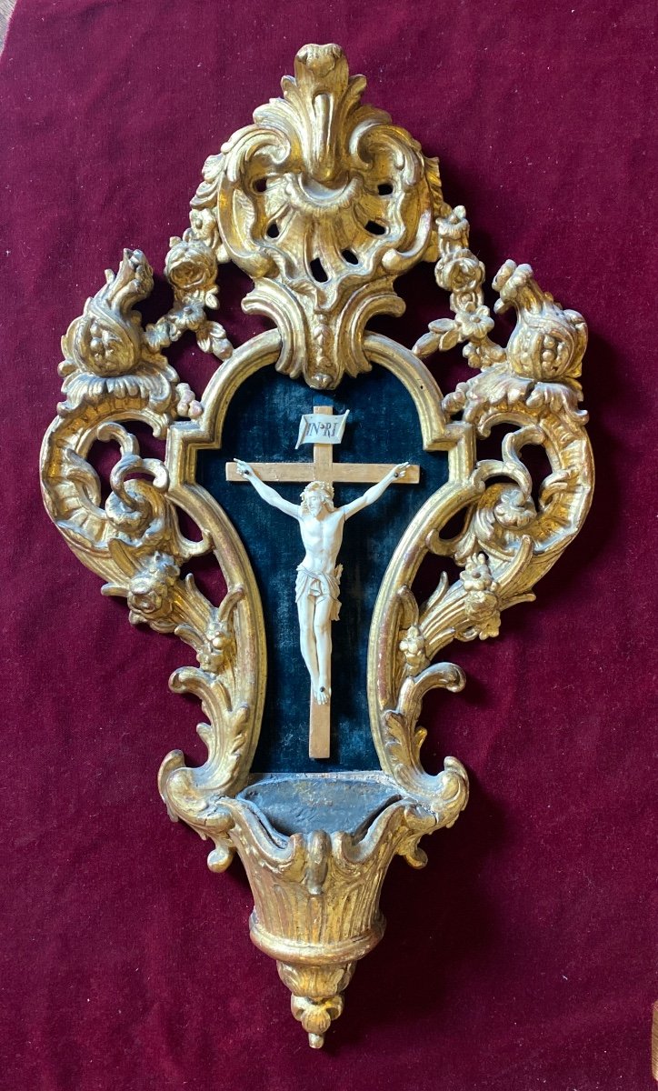 Holy Crucifix - Golden Wood And Ivory - Louis XV