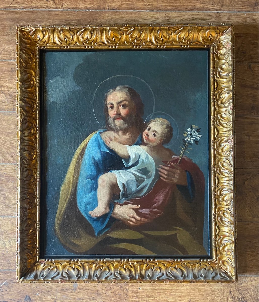 Saint Joseph Et L’enfant Jesus - XVIIeme Siecle