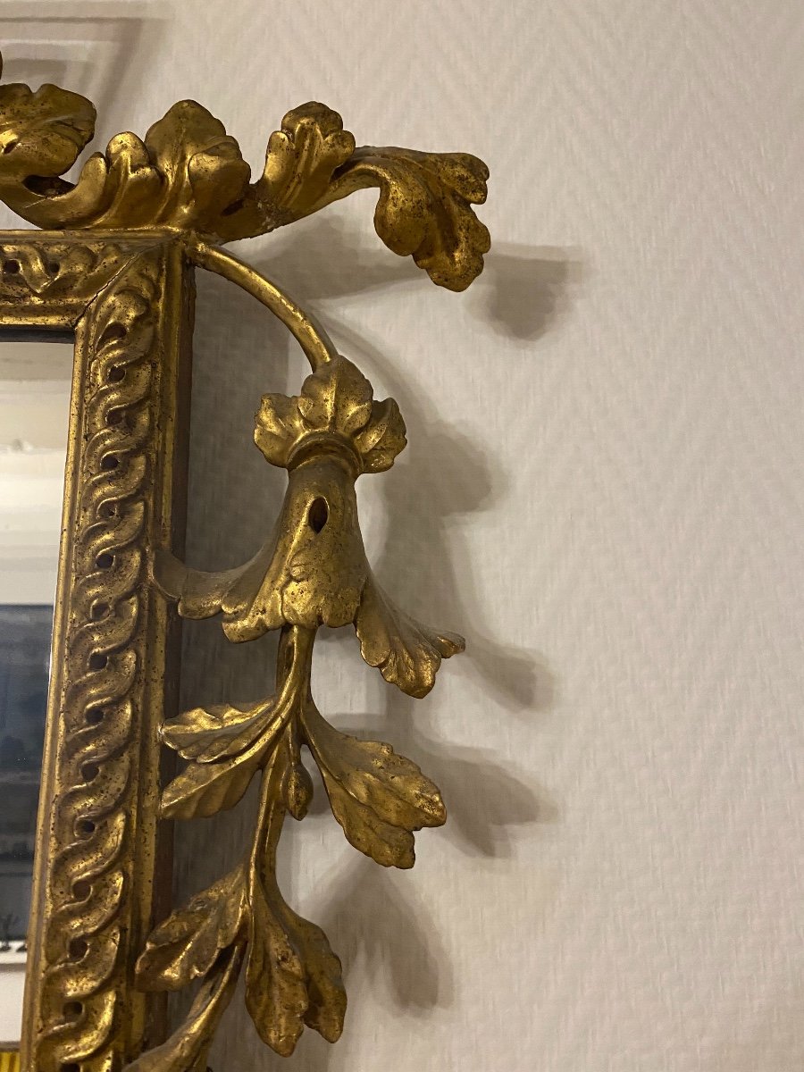 Large Venetian Mirror In Golden Wood From The 18th Century-photo-1