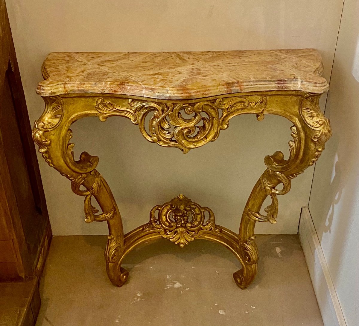 Louis XV Carved And Gilded Wood Console-photo-3