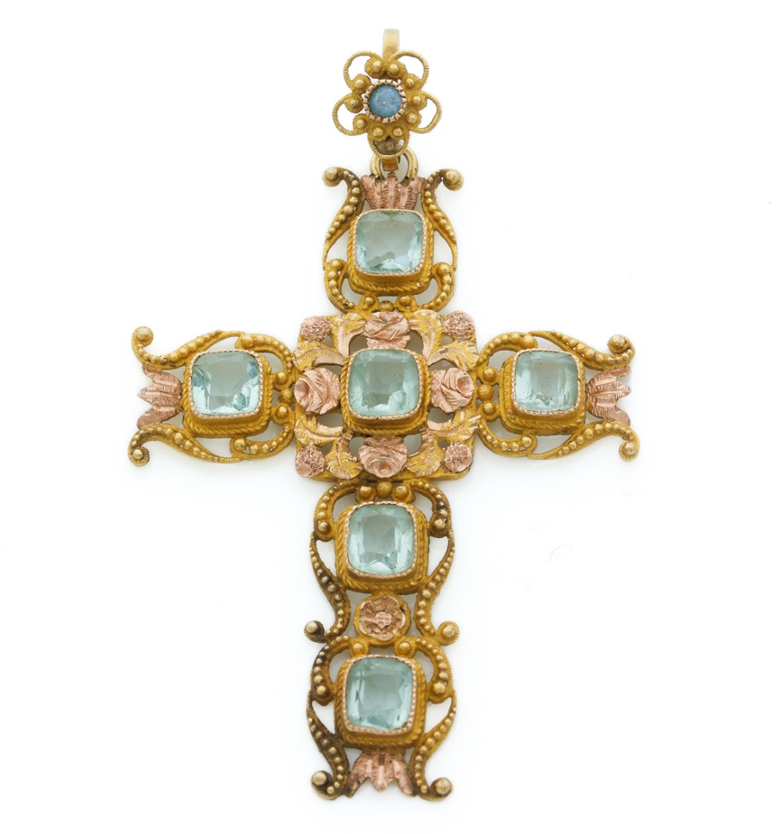 Pendentif croix en or jaune 18k (750‰)