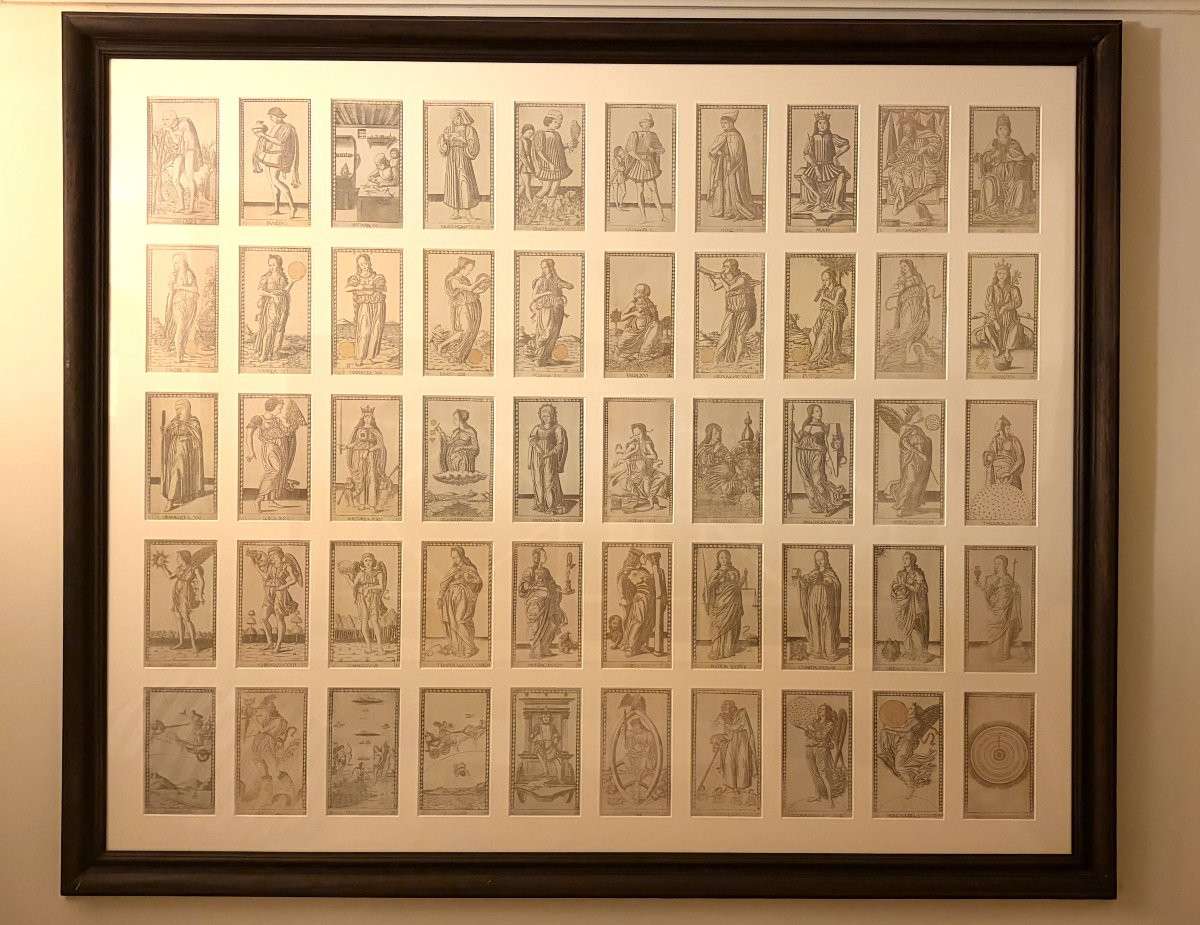 Very Large Framed Set Of 50 Mantegna Tarot Cards-photo-3