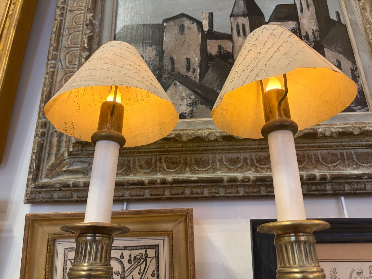 Louis XVI Style Bronze Candlestick -photo-1