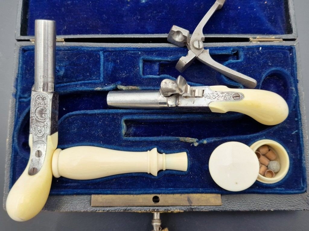 Pair Of Miniature Toy Pistols Of Prince Imperial Napoleon IV France Second Empire-photo-2