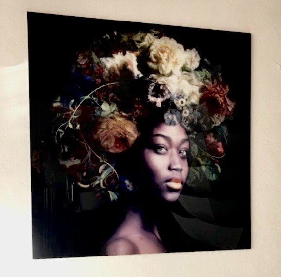 Yvonne Michiels Photo Composition On Diasec "fading Flower Yellow" Large Format.-photo-2