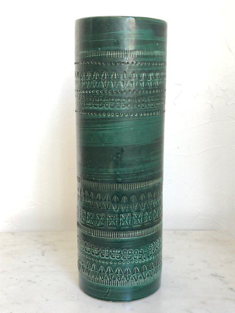 Grand Vase En Ceramique Design Bitossi 1950 ( Italie - Decoration - Vintage )-photo-2