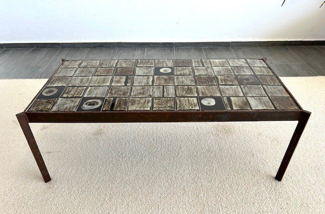 Ceramic Coffee Table Design By Mado Jolain And René Legrand 1950-photo-2