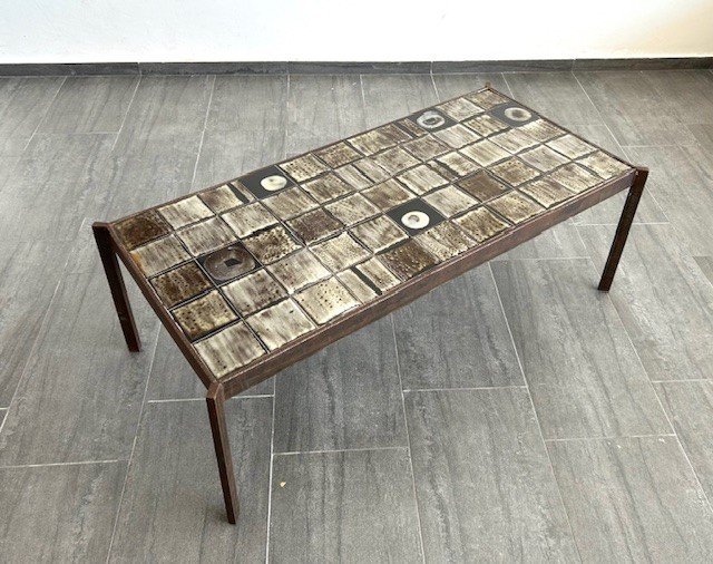 Ceramic Coffee Table Design By Mado Jolain And René Legrand 1950-photo-3