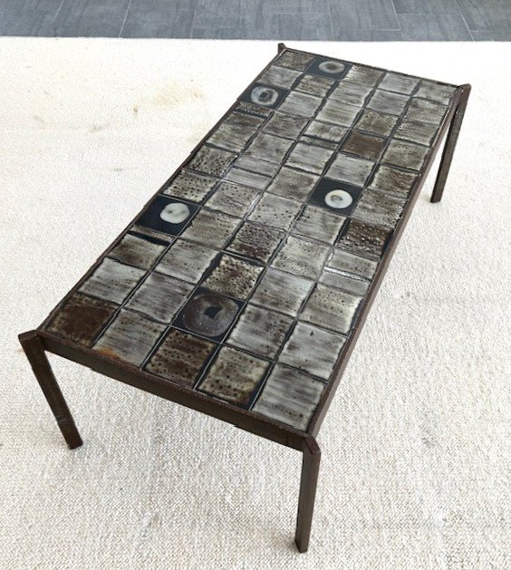 Ceramic Coffee Table Design By Mado Jolain And René Legrand 1950-photo-4