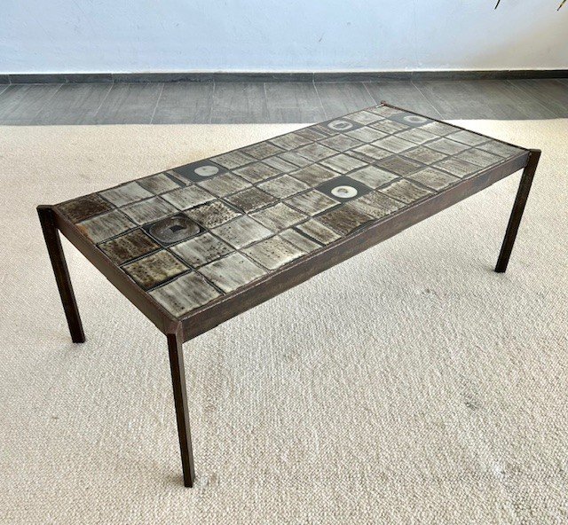Ceramic Coffee Table Design By Mado Jolain And René Legrand 1950