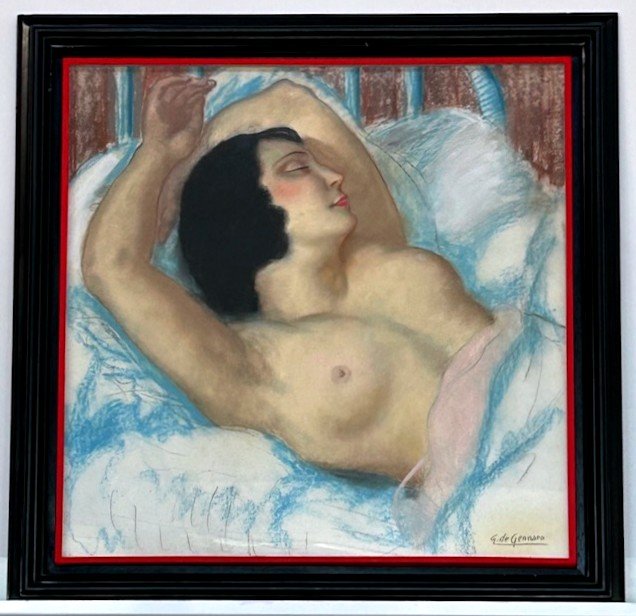 Nu Grand Pastel De Gaetano Gennaro (1890-1959) Neo Classique Art Deco 1940 