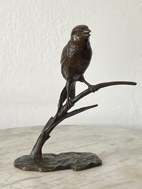 Max Le Verrier Art Deco Animal Bronze Perched Bird Bugatti Pompon Style 1930-1950-photo-4