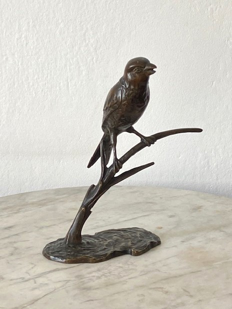Max Le Verrier Art Deco Animal Bronze Perched Bird Bugatti Pompon Style 1930-1950