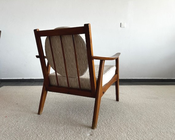 Paire De Fauteuils Boomerang Design Francais 1950 ( Esprit Thonet - Peter Hvidt - Knoll...)-photo-2