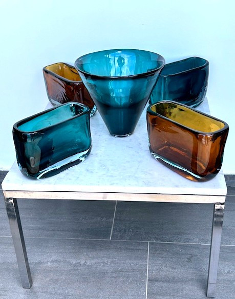 Elégant Vase En Verre De Murano Datant Des Années 2000  (esprit Venini, Seguso,, Sommerso...)-photo-2