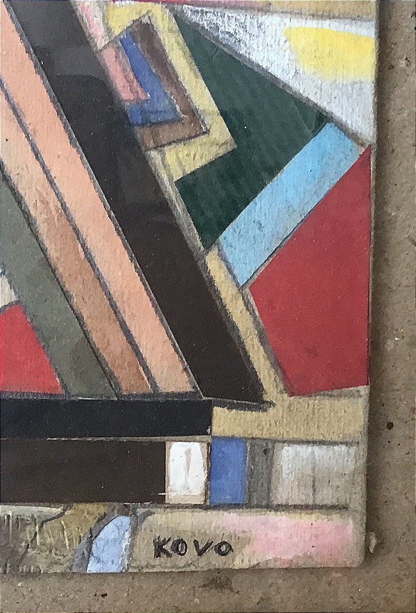 Philippe Kovo (1952-... ) Mixed Technique - Collage - Abstract - Cubism - Gouache - 20th Century-photo-1