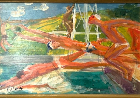 Huile sur panneau Louis Berthommé Saint André ( 1905 - 1977 )  fauvisme expressionnisme  XXème -photo-2