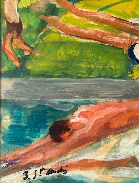 Huile sur panneau Louis Berthommé Saint André ( 1905 - 1977 )  fauvisme expressionnisme  XXème -photo-3