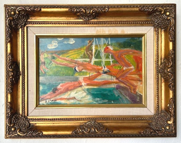 Huile sur panneau Louis Berthommé Saint André ( 1905 - 1977 )  fauvisme expressionnisme  XXème 