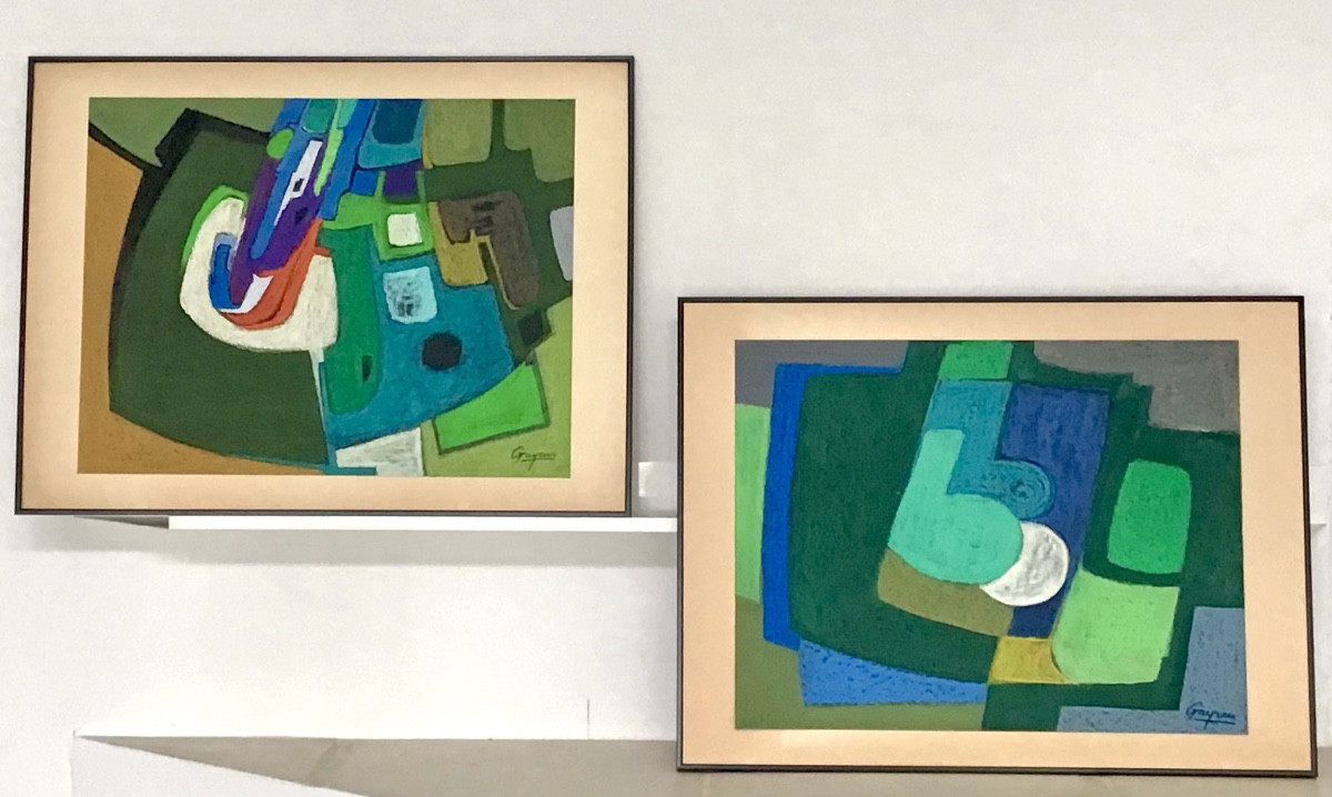 Large Pastel By Guy Leclerc Gayrau (1942- ) Abstraction Cubism 20th Century -photo-3