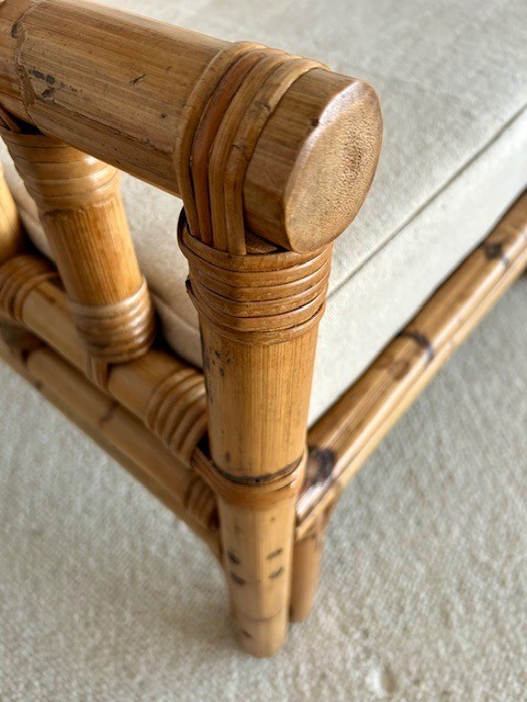 Paire de fauteuils Dal Vera circa 1970 design italien ( rotin esprit Audoux Minet - Sognot ...)-photo-3