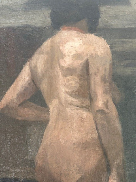 Huile Sur Toile  De Lucien Hector Jonas (1880-1947) XXème Siècle  Nu Féminin-photo-2