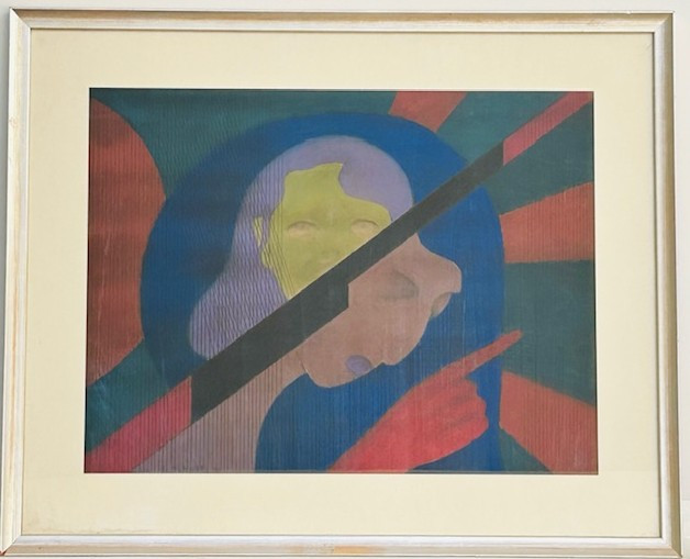 Large Pastel By Lev (leff) Schultz (1897 1970) Russian School Of Modern Art.